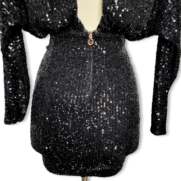 Nookie Veda Sequin Mini Dress in Black Size Small New With Tag NYE - Picture 7 of 13